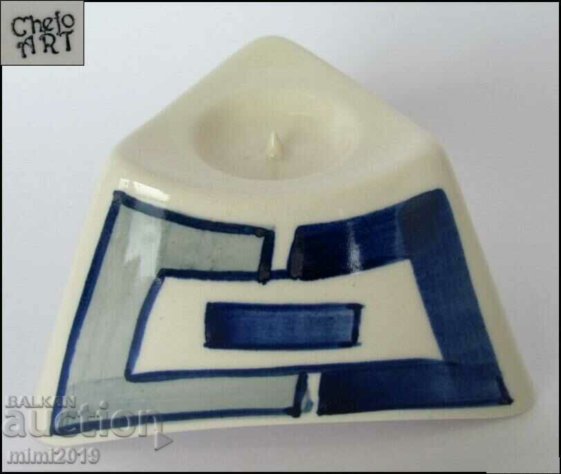 Porcelain candlestick, marked - 6 Porcelain candlestick, marked - 6