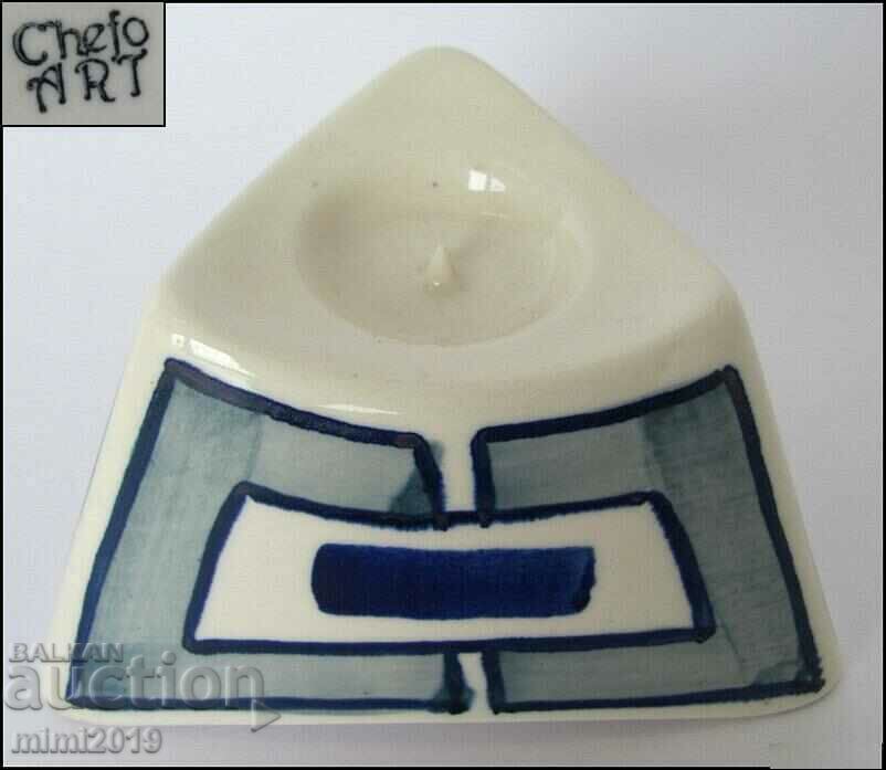 Porcelain candlestick, marked