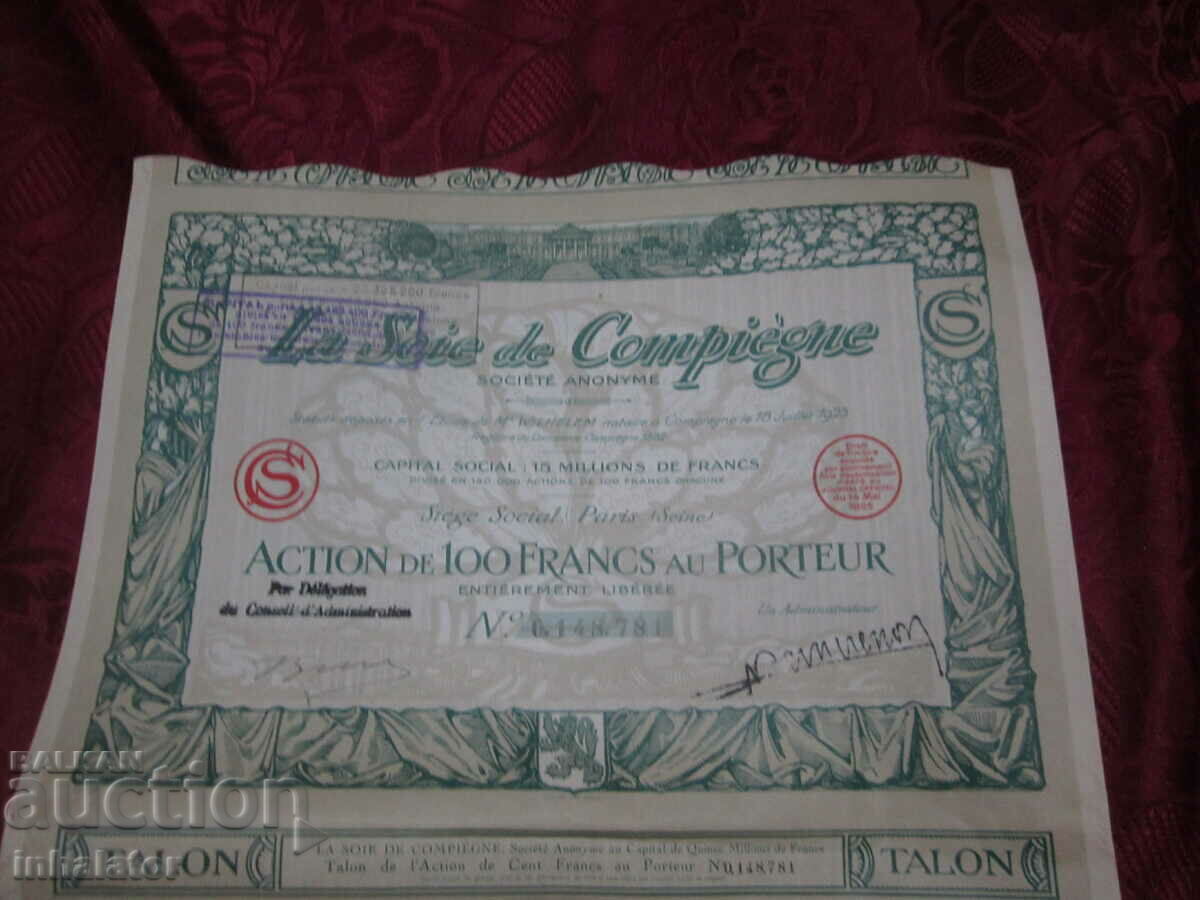 1926 Acțiuni franceze - Mătase
