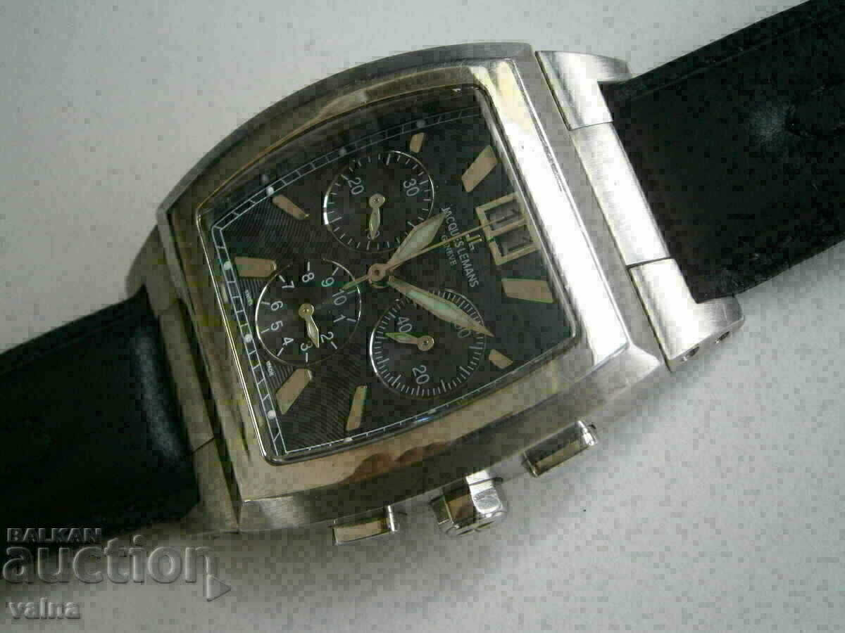 Jaques Lemans Geneve, Quartz chronograph, Swiss made с цена 150.00 лв. | € 76.69 Jaques Lemans Geneve, Quartz chronograph, Swiss made с цена 150.00 лв. | € 76.69