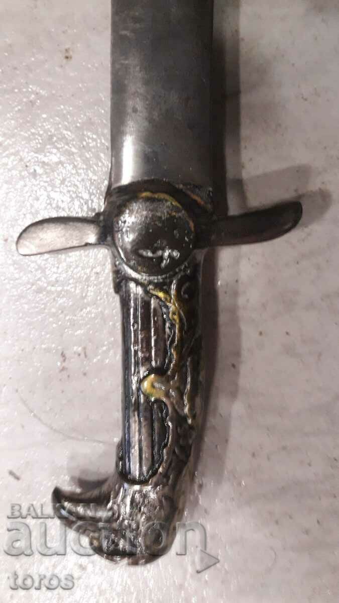 Auction  Knife with a pilot's box type handle, dagger, dagger, blade