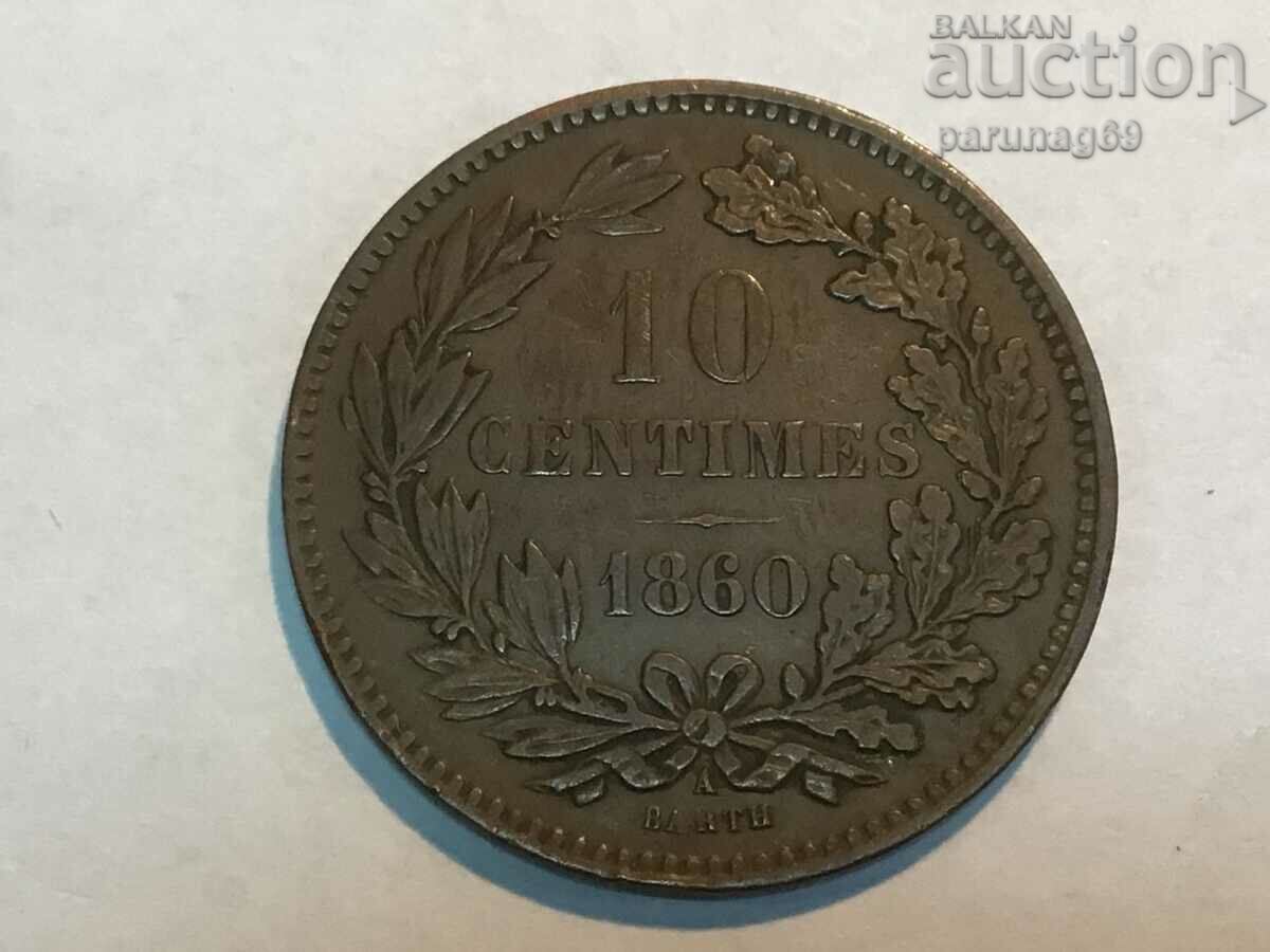 Люксембург 10 сантима 1860 година (BS)