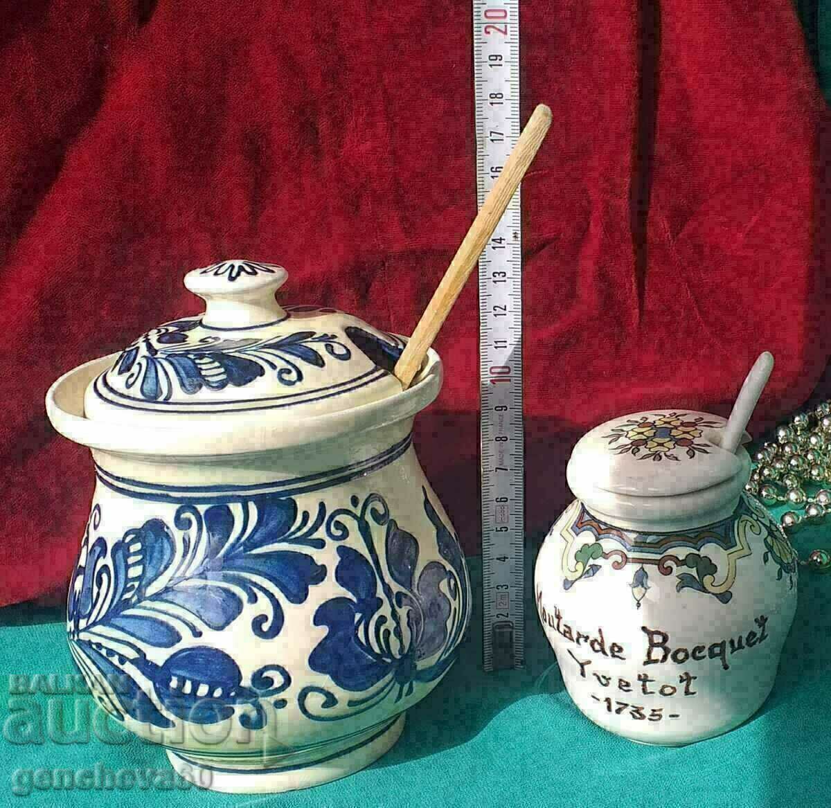 Beautiful painted ceramic jars/marks Beautiful painted ceramic jars/marks