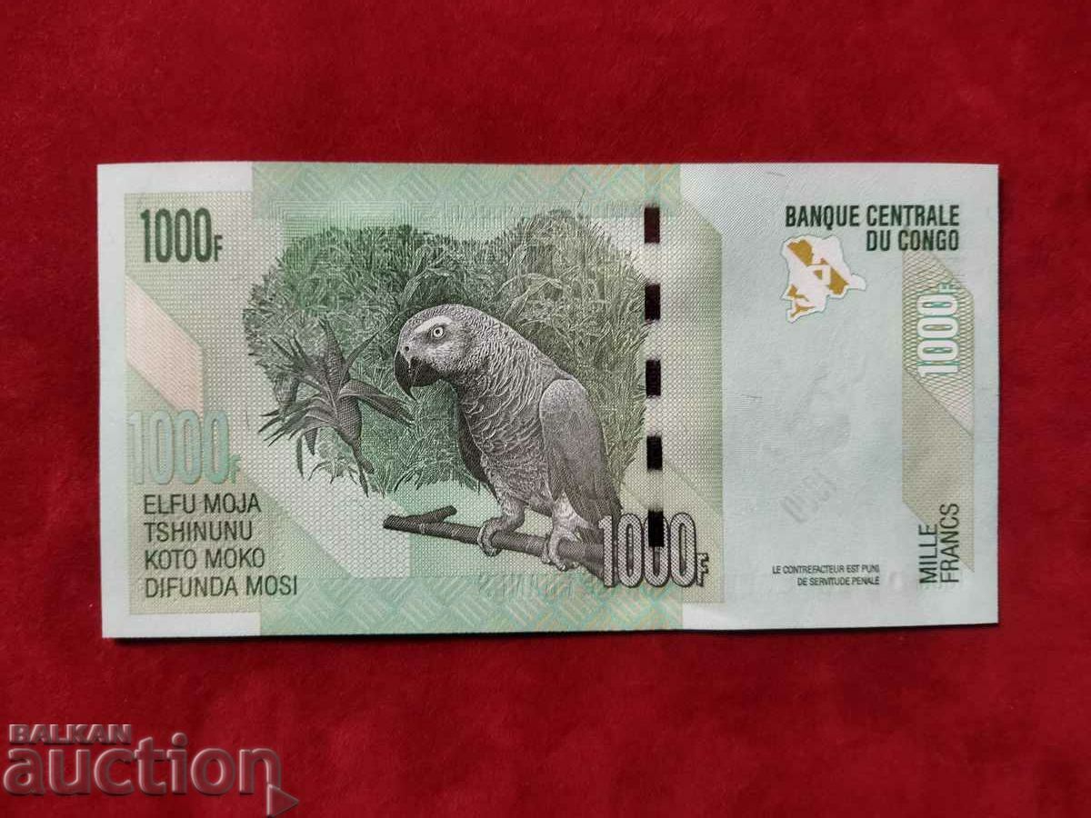 Bancnota Congo 1000 de franci din 2020. UNC, nou