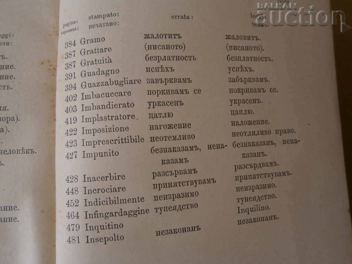 1907 Bulgarian Italian Dictionary - 6 1907 Bulgarian Italian Dictionary - 6