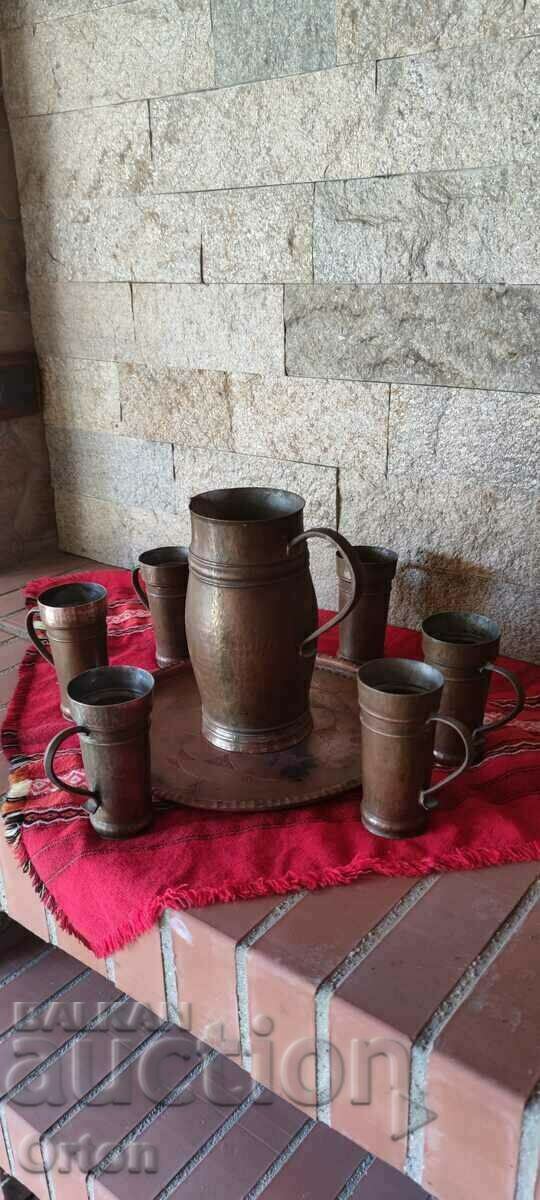 Serviciu de vin de cupru forjat de modă veche - 5 Serviciu de vin de cupru forjat de modă veche - 5