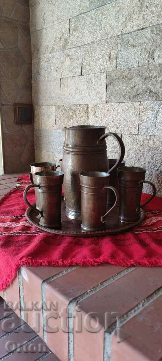 Serviciu de vin de cupru forjat de modă veche - 7 Serviciu de vin de cupru forjat de modă veche - 7