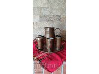 Old-fashioned Forged Copper Wine Service