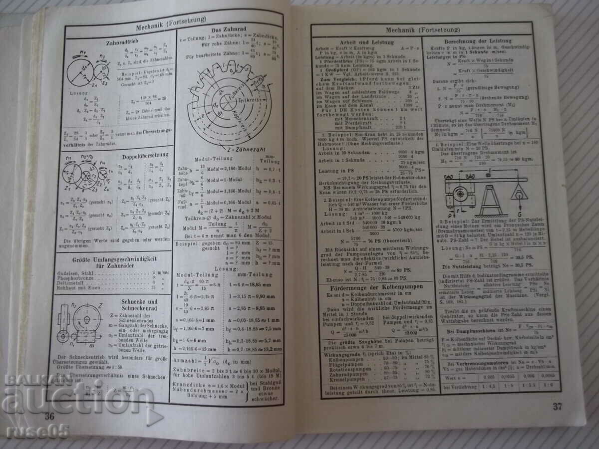 Auction  Book "Tabellenbuch für das Metallgewerbe-W.Friedrich"-236 p