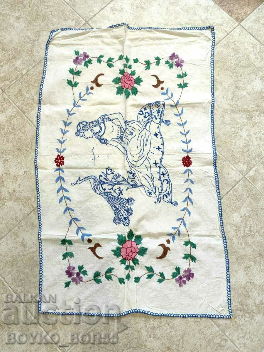 OLD EMBROIDERED CARPETS WALL SQUARE RUG EMBROIDERY 85/50 cm
