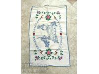 OLD EMBROIDERED CARPETS WALL SQUARE RUG EMBROIDERY 85/50 cm
