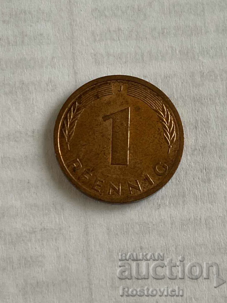 Germania 1 pfennig 1990 "J" Hamburg.
