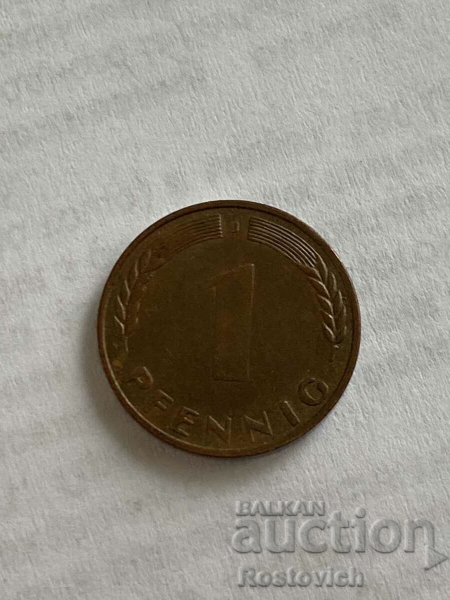 Germania 1 pfennig 1950 «J» Hamburg.
