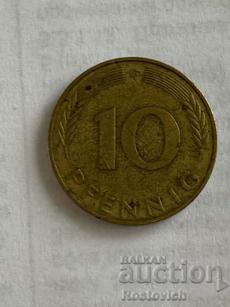 Germania 10 pfennig 1972 «»G” Karlsruhe.