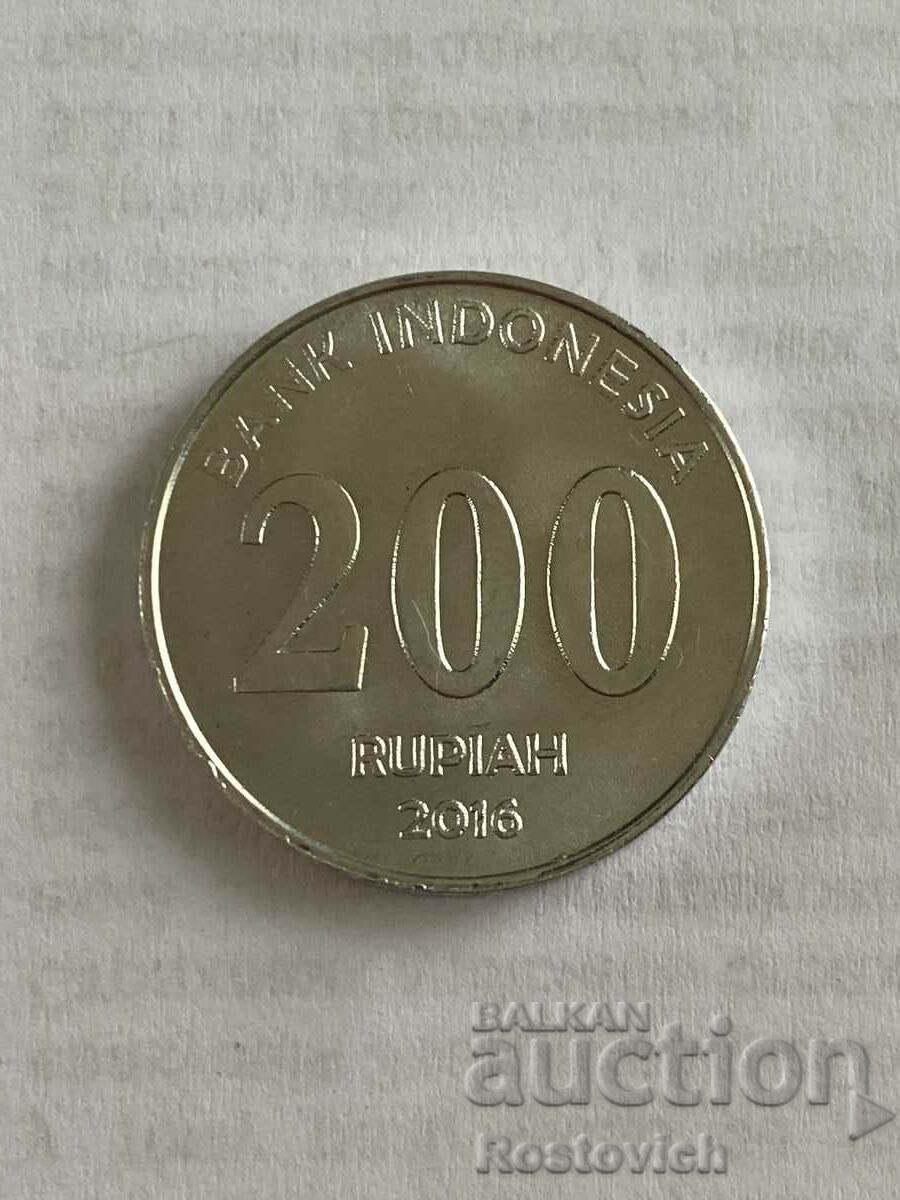 Индонезия 200 рупии 2016 г.