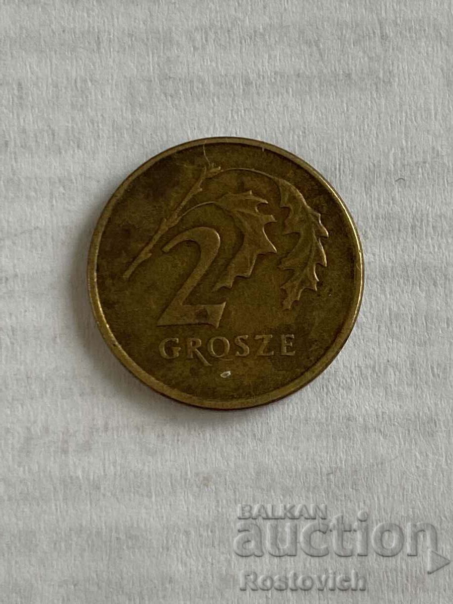 Полша 2 гроши 1999 г.