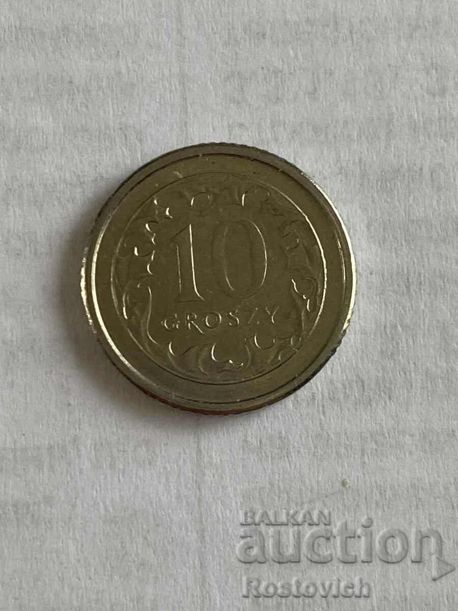 Полша 10 гроши 2008 г.