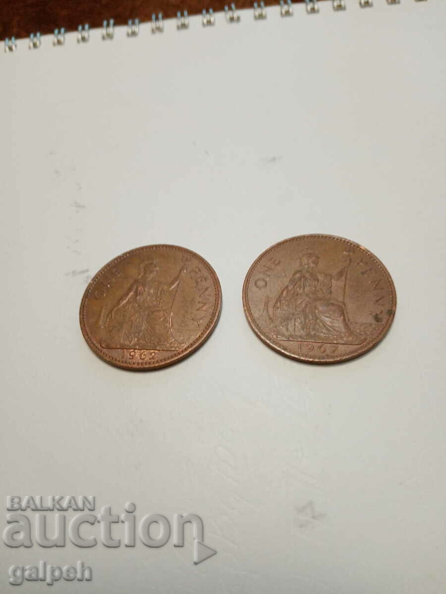 GREAT BRITAIN - 1 PENNY SET