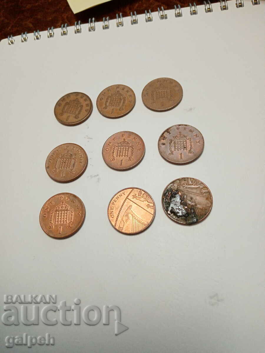 GREAT BRITAIN - 1 PENNY SET - 5 GREAT BRITAIN - 1 PENNY SET - 5
