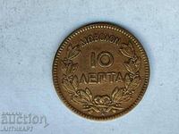 Гърция гръцка медна монета 10 лепта 1878 отлично качество