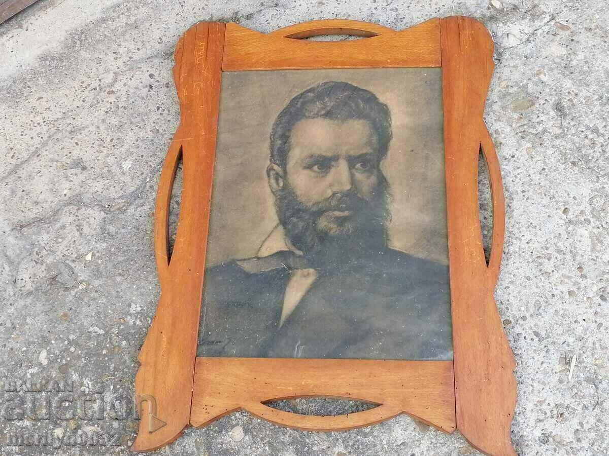 Old portrait of Hristo Botev lithograph 58/45cm with the frame with price 179.00 BGN | € 91.52 Old portrait of Hristo Botev lithograph 58/45cm with the frame with price 179.00 BGN | € 91.52