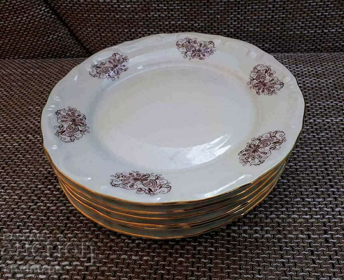 Porcelain plates golden color 12 pcs.