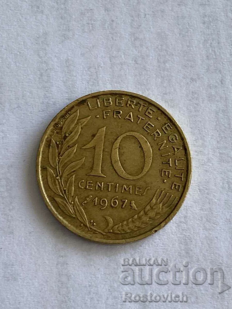 France 10 centimo 1967