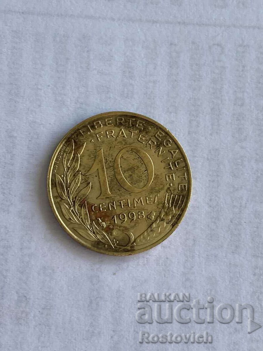 Franța 10 centimo 1998