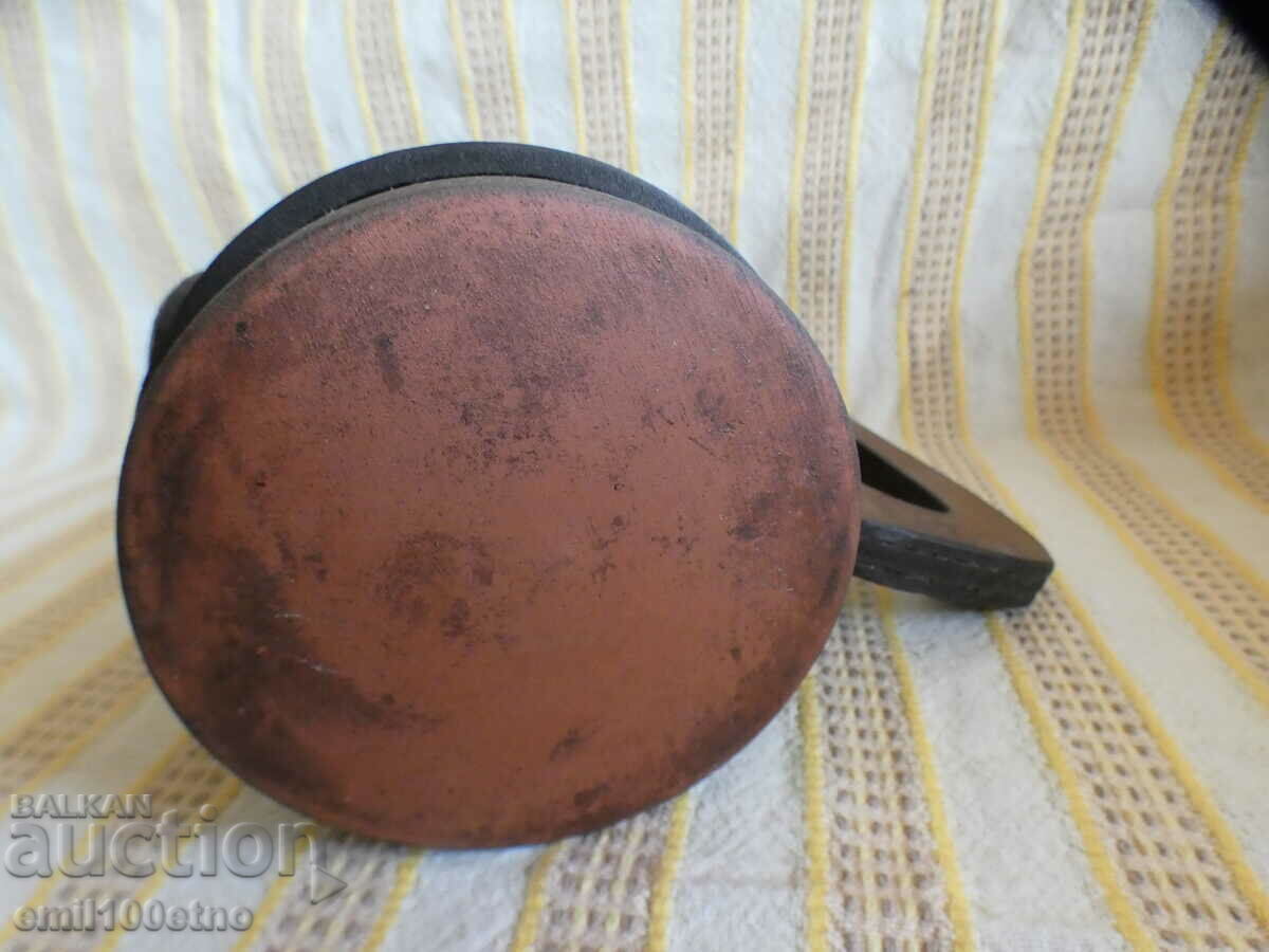 Ceramic mug with leather cover and metal coat of arms of Sofia - 6 Ceramic mug with leather cover and metal coat of arms of Sofia - 6