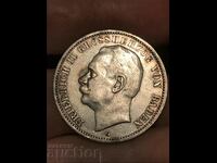 Германия Баден 3 марки 1911 G Фридрих II сребро
