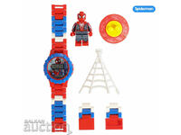 Watch with a Lego Spiderman toy figure