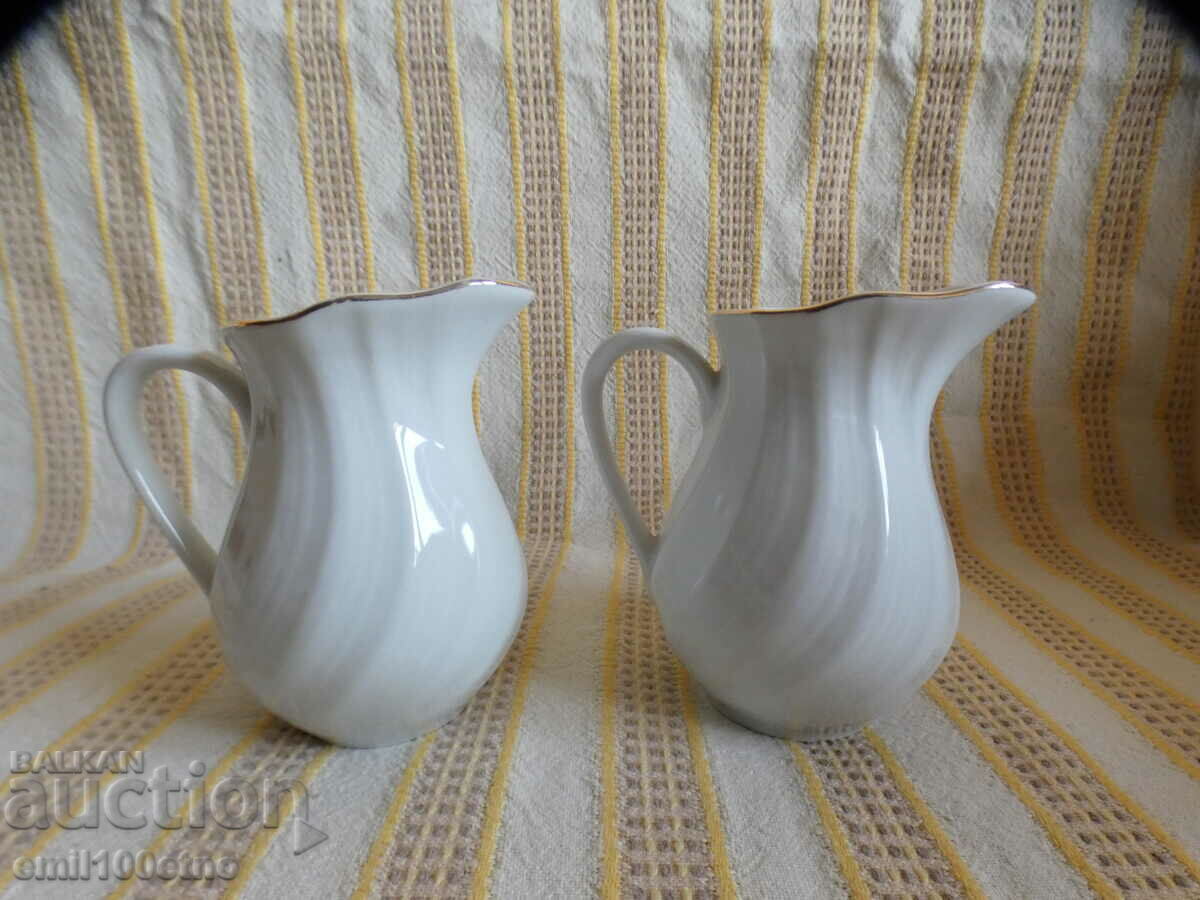 Set of 2 milk jugs porcelain Kitka Novi Pazar with price 10.00 BGN | € 5.11 Set of 2 milk jugs porcelain Kitka Novi Pazar with price 10.00 BGN | € 5.11
