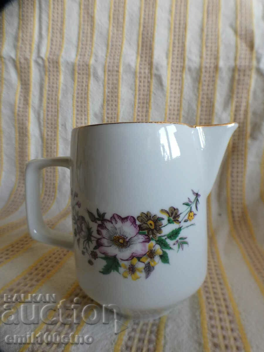 Milk jug porcelain Kitka Novi Pazar with price 6.00 BGN | € 3.07 Milk jug porcelain Kitka Novi Pazar with price 6.00 BGN | € 3.07