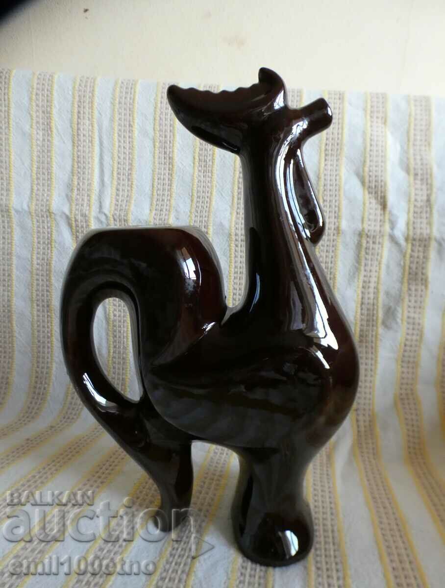 Jug in the shape of a Rooster, old Bulgarian ceramics