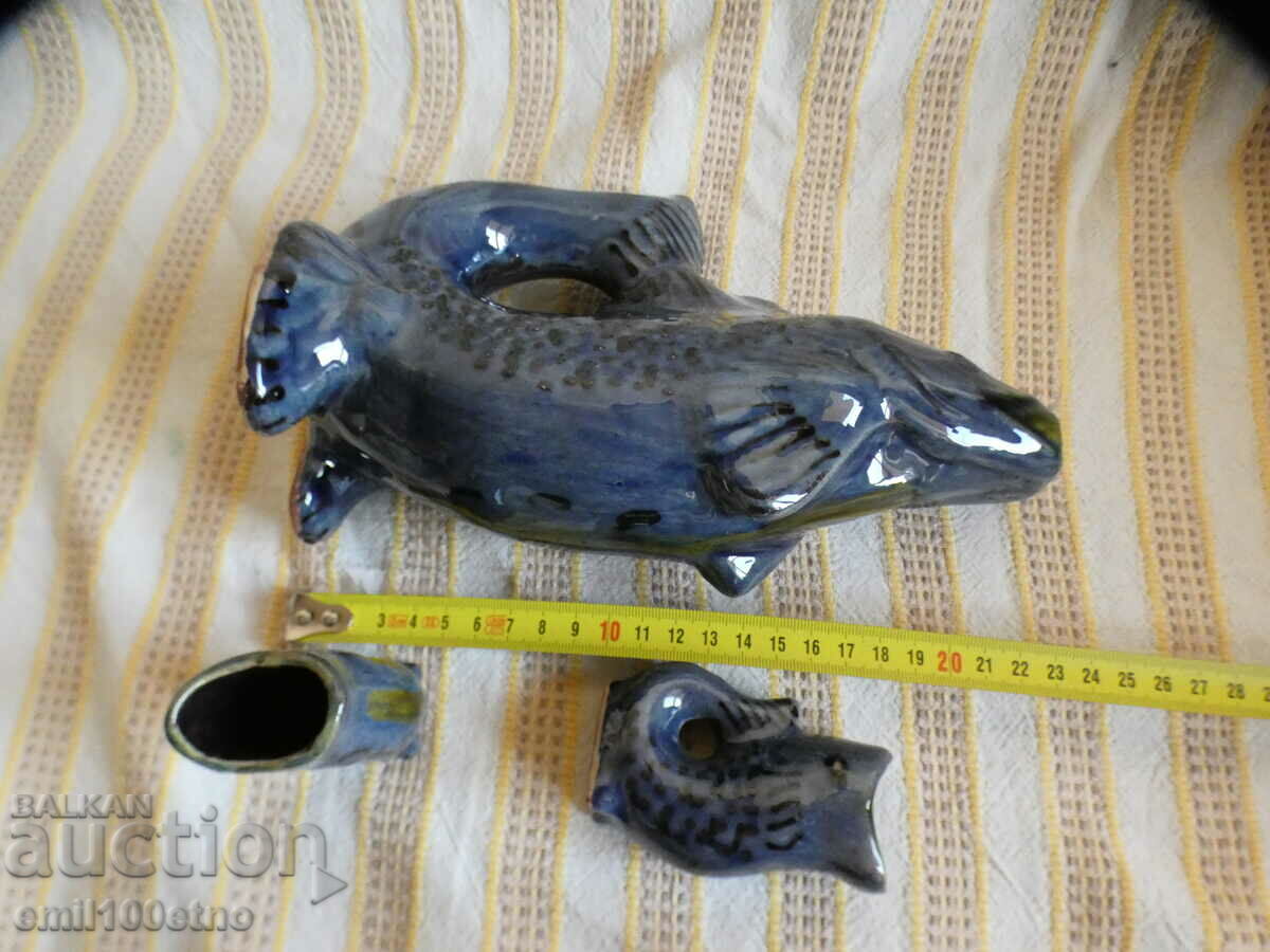 Jug in the shape of Fish plus 3 fish cups - ceramic - 7 Jug in the shape of Fish plus 3 fish cups - ceramic - 7