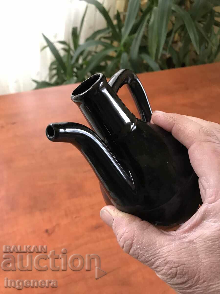 Auction CERAMIC POT, MUG AND CUPS FOR WARMED BRANDY Auction CERAMIC POT, MUG AND CUPS FOR WARMED BRANDY