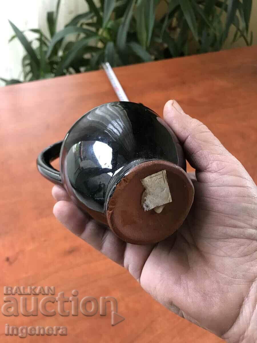 CERAMIC POT, MUG AND CUPS FOR WARMED BRANDY - 6 CERAMIC POT, MUG AND CUPS FOR WARMED BRANDY - 6