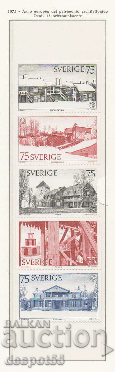 1975. Sweden. Year of preservation of buildings. Strip.