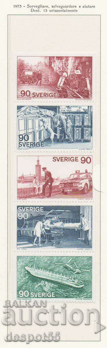 1975. Sweden. Surveillance, security, assistance. Strip x5