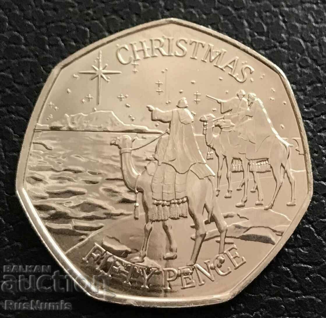 Gibraltar. 50 pence Nașterea Domnului 2022. UNC.