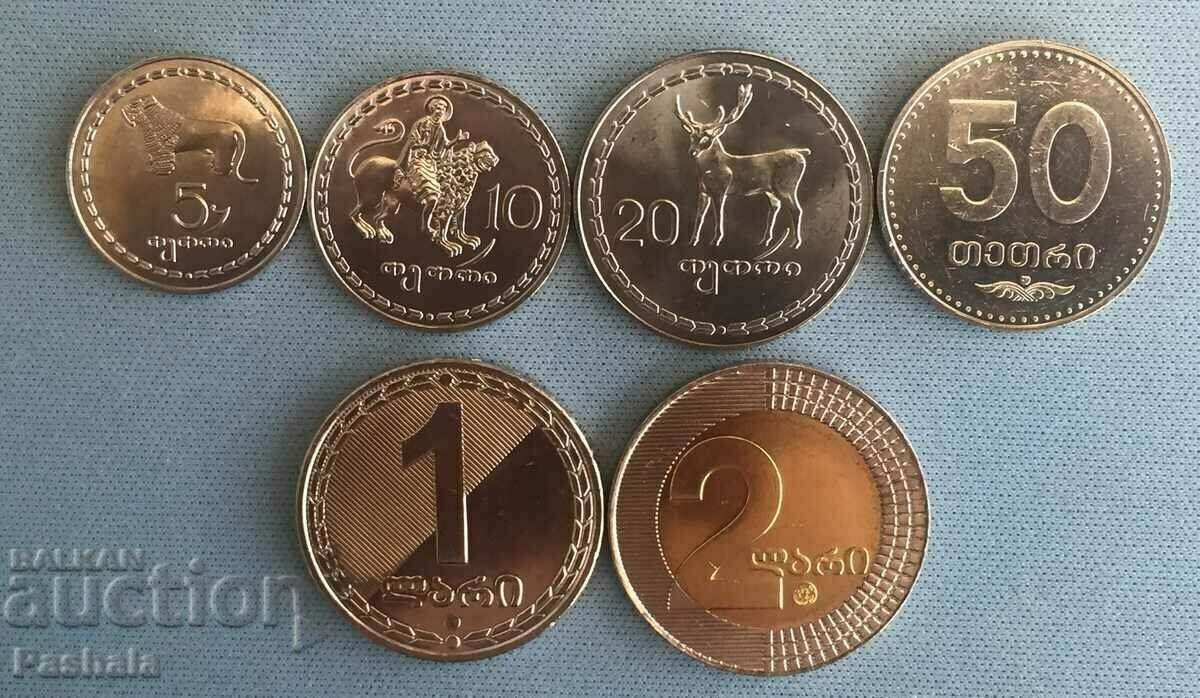 Грузия 5 , 10, 20 , 50 тетри 1 , 2 лори 1993 г. 2006 г.
