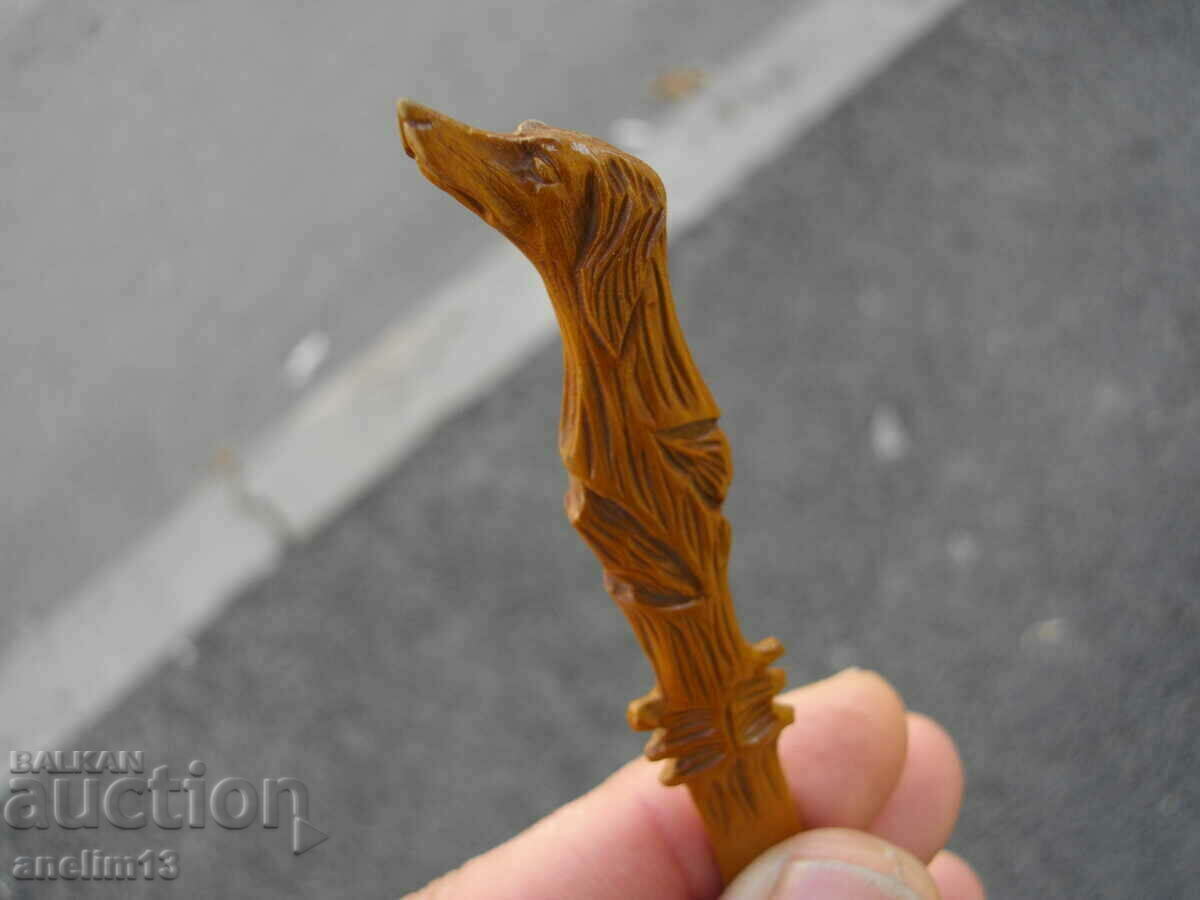 COLLECTOR'S LETTER KNIFE FONTAINEBLEAU CARVING DOG - 6 COLLECTOR'S LETTER KNIFE FONTAINEBLEAU CARVING DOG - 6