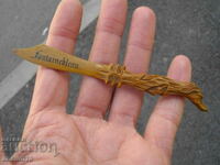 CUȚIT DE SCRISOARE DE COLECȚIONARE FONTAINEBLEAU CÂINE DE SCULPT