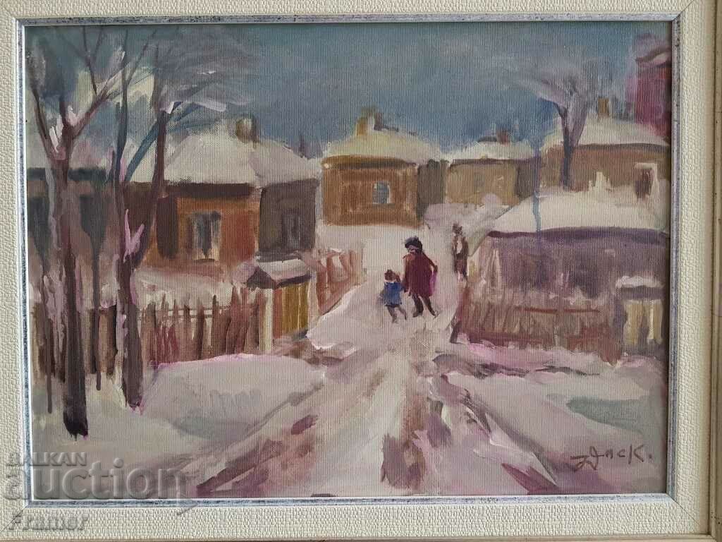 Auction Nikola Daskalov 1941 - 2010 Winter morning landscape oil painting Auction Nikola Daskalov 1941 - 2010 Winter morning landscape oil painting