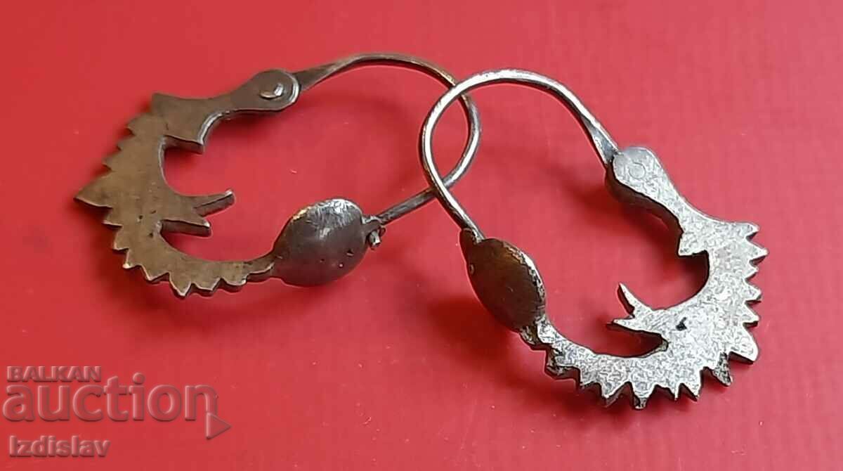 A pair of antique renaissance silver earrings A pair of antique renaissance silver earrings