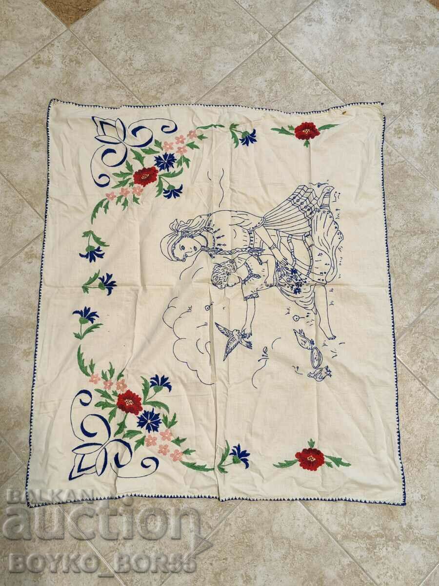 OLD EMBROIDERED CARPETS WALL SQUARE RUG EMBROIDERY 85/78 cm