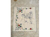 OLD EMBROIDERED CARPETS WALL SQUARE RUG EMBROIDERY 85/78 cm