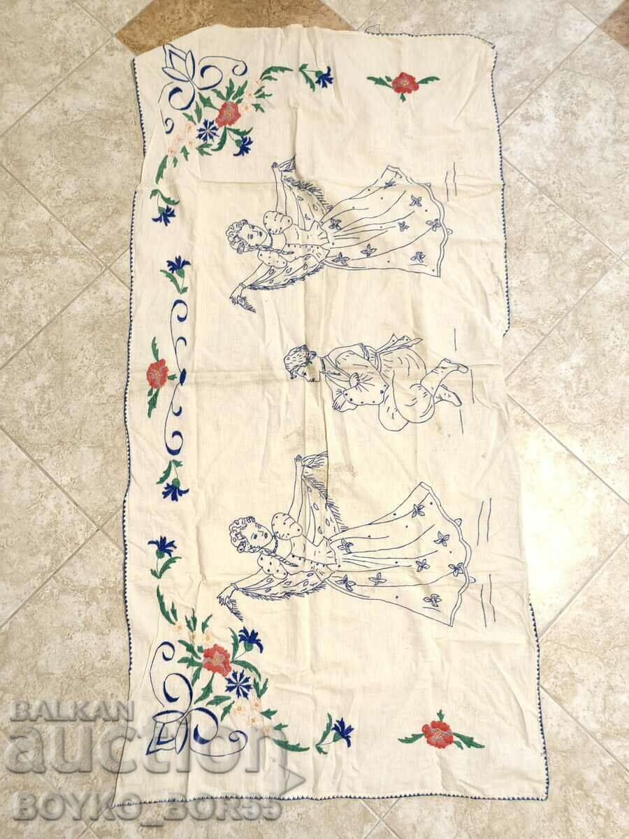 OLD EMBROIDERED CARPETS WALL SQUARE RUG EMBROIDERY 145/75 cm
