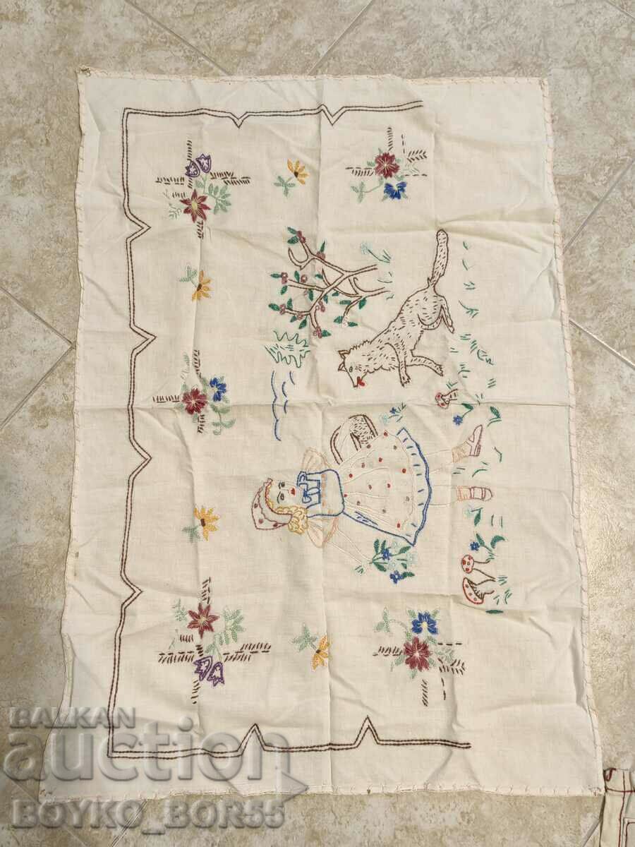 OLD EMBROIDERED CARPETS WALL SQUARE RUG EMBROIDERY 75/50 cm
