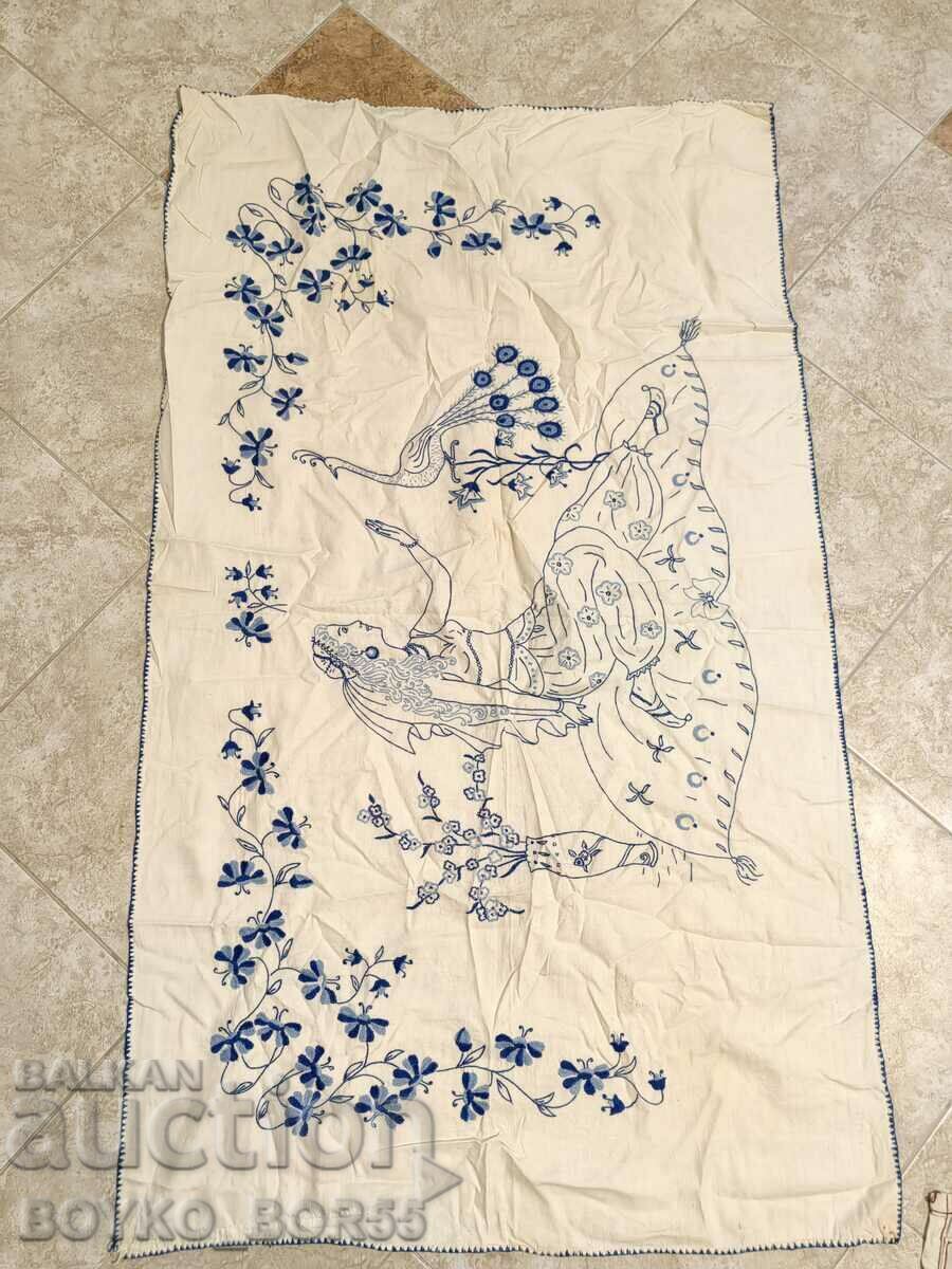 OLD EMBROIDERED CARPETS WALL SQUARE RUG EMBROIDERY 135/80 cm